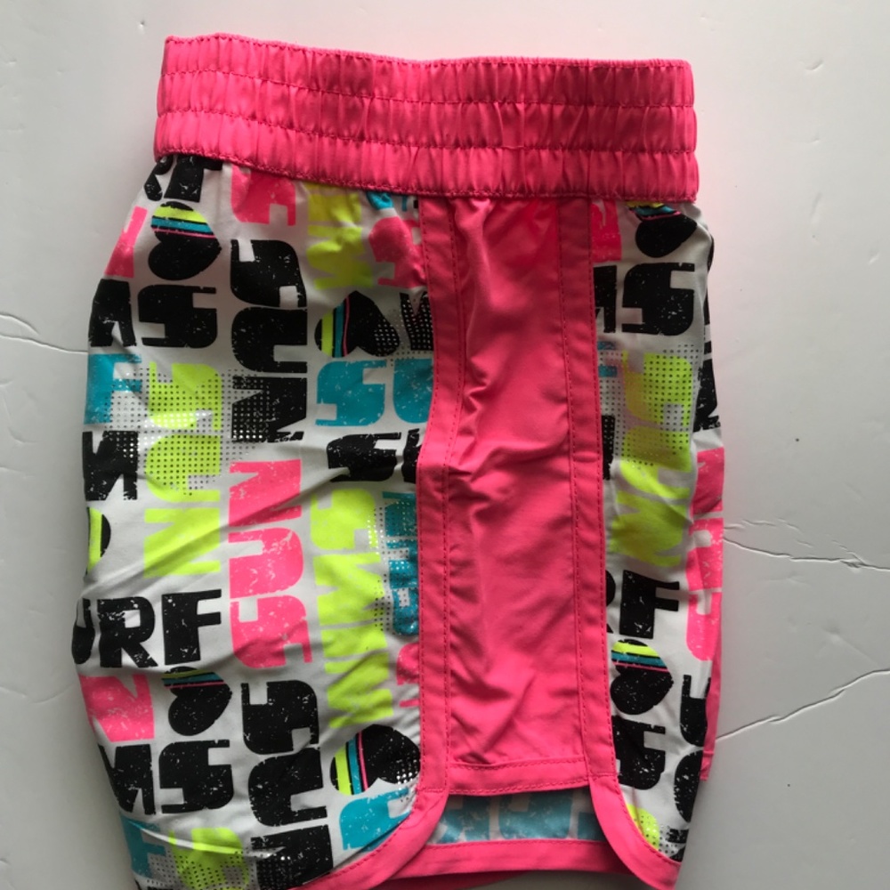 Justice Girls Board Shorts Swimsuit. Pink/Blue Multi. Large size 14. - Picture 3 of 4